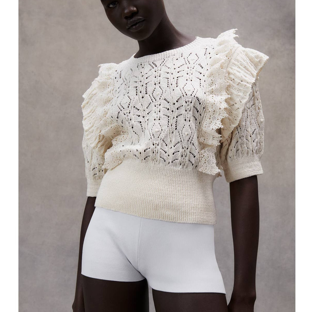 Zara Ruffled Knit Top